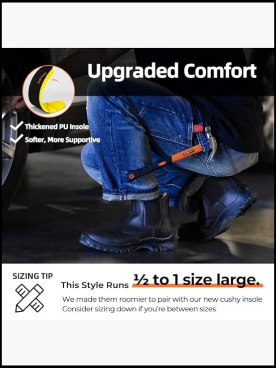Slip On Steel Toe Safety Boots, Lightweight Comfortable Non Slip Work Shoes main image 7